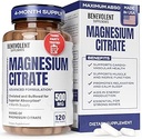 Citrate de magnésium Premium 500mg Capsules (Citrato de Magnesio) Formule haute absorption Citrate tamponné chélaté pour soutenir la digestion, les os, le sommeil et la santé musculaire - 120 Capsules