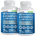 Complexe B méthylé avec méthylfolate et B12 méthylcobalamine 1000 mcg - Multivitamine méthylé pour l'énergie, la fonction cérébrale et le bien-être - Complexe vitamine B pour les hommes et les femmes (180 portions, paquet de 2)