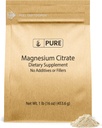 Ingrédients originaux purs Citrate de magnésium (1 lb) Supplément de magnésium, non aromatisé, Dissolves facilement
