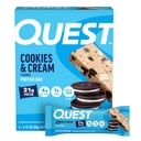 Quest Nutrition Cookies & Crème Protein Bars, 21g Protéines, 4g de glucides nets, 1g de sucre, sans gluten, Keto Friendly, 4 Compte