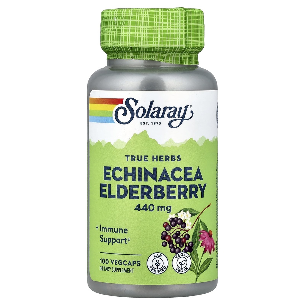 SOLARAY Echinacea et Elderberry Capsules, 440 mg