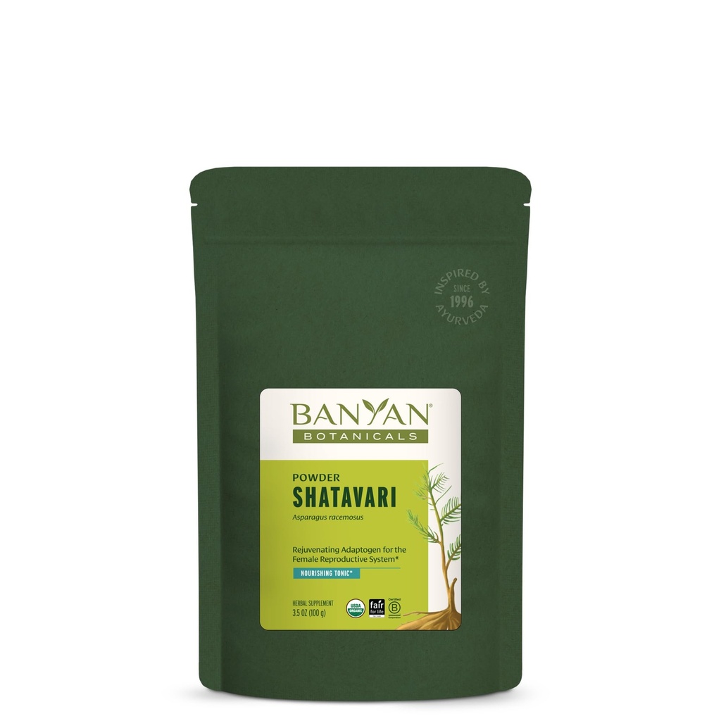 Banyan Botanicals Shatavari Poudre – Asperges organiques Racemosus Poudre racine – rajeunissant tonique adaptogène qui soutient un système de reproduction sain* – 3,5 oz. – Vegan non-OGM d'origine durable
