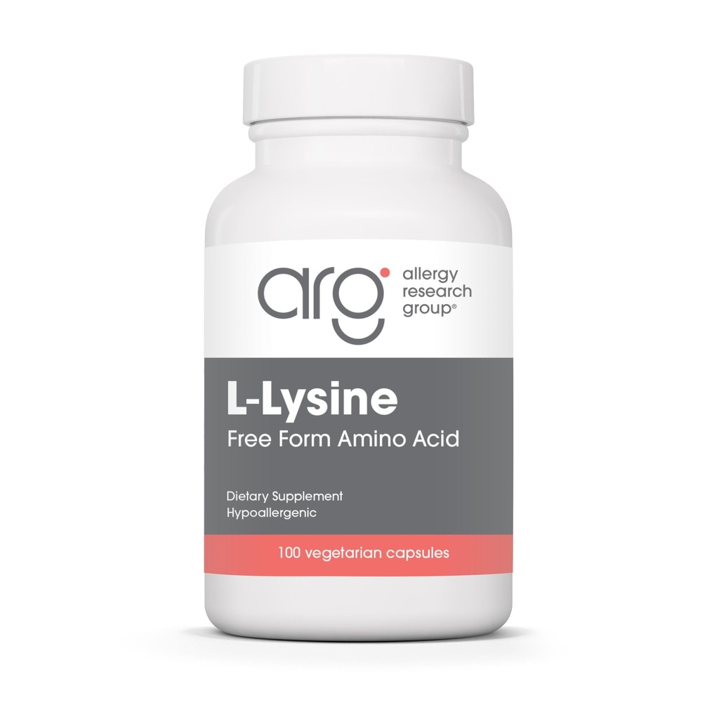 Groupe de recherche sur l'allergie L-Lysine - Soutien immunitaire, L-Lysine HCI, Acid Amino de forme libre, supplément de 500mg, gélules pures, biologiques et végétariennes - 100 Nombre