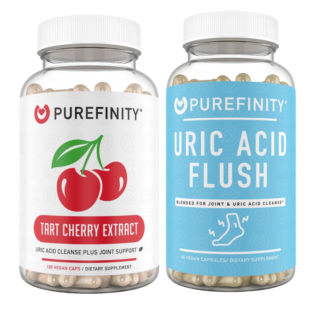 PUREFINITÉ Acide Urique Flush & Nettoyer Capsules + Extrait de Tart Cherry Capsules