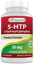 Best Naturals 5-HTP 50 mg 120 Capsules, 5 Capsules HTP Supporte la relaxation et le sommeil reposant