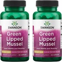 Swanson Green Lipped Mussel (gel-séché) - Supplément Nouvelle-Zélande pour la santé et la mobilité - La formule naturelle peut soutenir la santé cardiaque et la fonction digestive - (60 Capsules, 500mg chacun) (2 Pack)