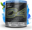 Cellucor C4 Ultimate Pre Workout Poudre - Supplément d'énergie pour hommes et femmes sans sucre - 300mg Caféine + ThéCrine + Dynamine + Créatine - ICY Blue Razz, 20 portions