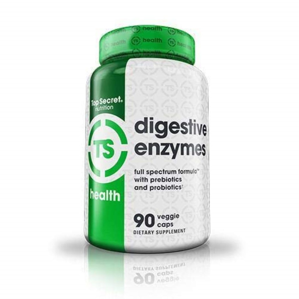 Top Secret Nutrition Enzymes digestifs (en anglais) Full Spectrum Prébiotiques et probiotiques (en anglais) 10 Enzymes pour Gut Health, Bloating & Nutrient Absorption (en anglais) 90 Capsules