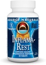 Source Naturals Inflama-Rest - Mélange à base de plantes et minéraux avec du curcuma, du boswellia, du gingembre, de la quercetine - Soulagement maximal du stress et relaxation - 30 comprimés