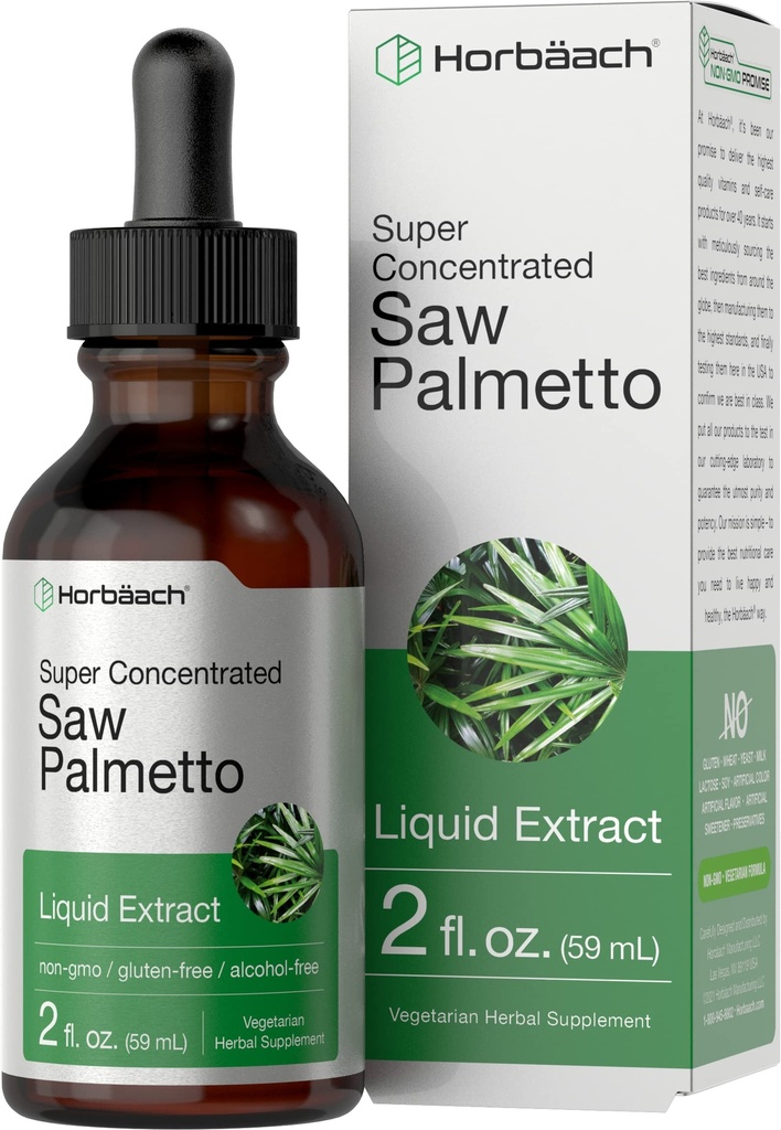 Horbäach Saw Palmetto extrait gouttes liquides de 2 Fl Oz.