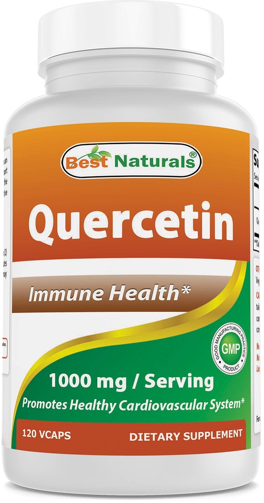 Best Naturals Quercetin 1000 mg/Servant 120 Capsules de Veggie (120 Nombre (paquet de 1))