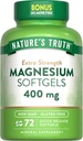 La vérité de la nature Magnésium de 400mg de softgel 72 Softgels Taille de la valeur de l'Oxyde de magnésium Extra Strength de supplément sans OGM et sans gluten