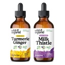 Teinture de gingembre curcuma sauvage et biologique 4 fl oz et lait Teinture de chardon 4 fl oz