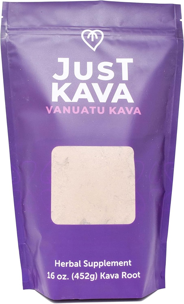 Juste Kava Vanuatu Kava supplément en poudre à base de plantes pour la relaxation 16 OZ (452g)