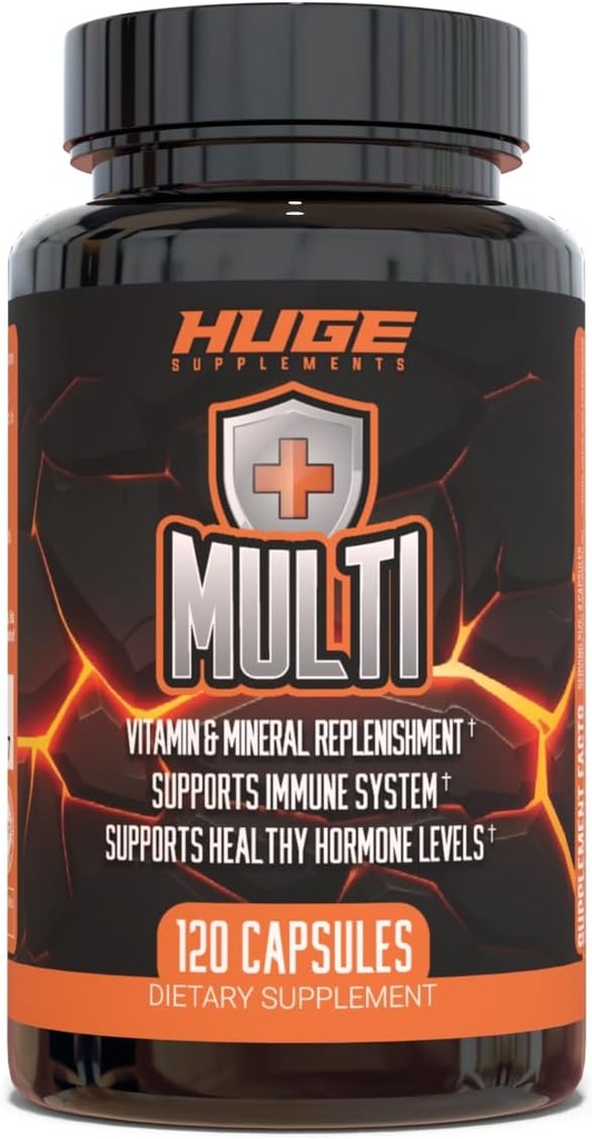 Multi, multivitamine pour les hommes, formule tout-en-un haute performance pour les athlètes et la musculation, la vitamine et la reconstitution minérale, soutient le système immunitaire et les niveaux d'hormones sains (120 capsules)