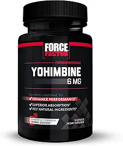 Facteur de force Yohimbine supplément pour les hommes, Yohimbe Extrait d'écorce avec absorption supérieure pour améliorer la performance, 6mg Yohimbine pilules d'écorce avec ingrédients naturels clés, 90 capsules (3-pack)
