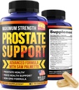 Suppléments Prostate pour les hommes - 90 Capsules de santé Prostate Natural - Graines de citrouille, Pygeum et Saw Palmetto pour le contrôle de la vésicule masculine et le soutien de l'urine saine- Fabriqué aux États-Unis