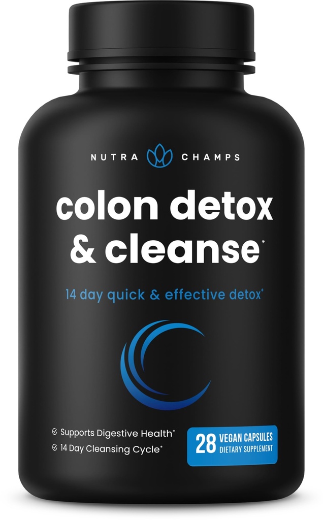NutraChamps Colon Cleanse & Detox for Weight Loss [Nettoyeur rapide de 14 jours] Formule sûre et efficace avec des enzymes probiotiques et digestives pour le soulagement de la constipation