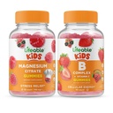 Magnésium Lifeable Kids + B Complexe Kids, Gommies Bundle - Grande dégustation, supplément de vitamine, sans gluten, sans OGM, gommy à croquer
