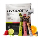 Hydrofy Hydrogène Eau + Electrolytes Mélange de boissons - Lot de variétés , H2 Packs d'hydratation avec hydrogène moléculaire, sodium, potassium, magnésium , citron Lime, framboise, orange + caféine , 12 Compte