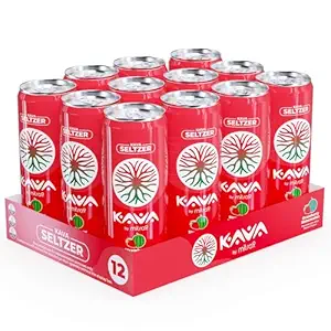 MITRA-9 Boissons botaniques - pastèque aux fraises Boissons de kava pétillantes avec extrait de racine de kava - Enhancer d'humeur - Basé sur une plante - favorise le calme naturel et la clarté (12 Fl. Oz) (12)