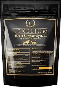 Heart Supplement for Dogs and Cats - Provides Cardiovascular & Circulatory Support & Keeps Hearts Healthy with Taurine – Optimizes Heart Function & Circulation - Easy to Mix Powder - 200g
