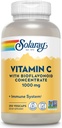 SOLARAY Vitamine C 1000mg avec Bioflavonoïdes Concentrate - Capsules de vitamine C avec HIPS de Rose et Acerola Cherry - Antioxydant, complément de soutien cardiaque et immunitaire, végétalien, non-OGM, 250 portions