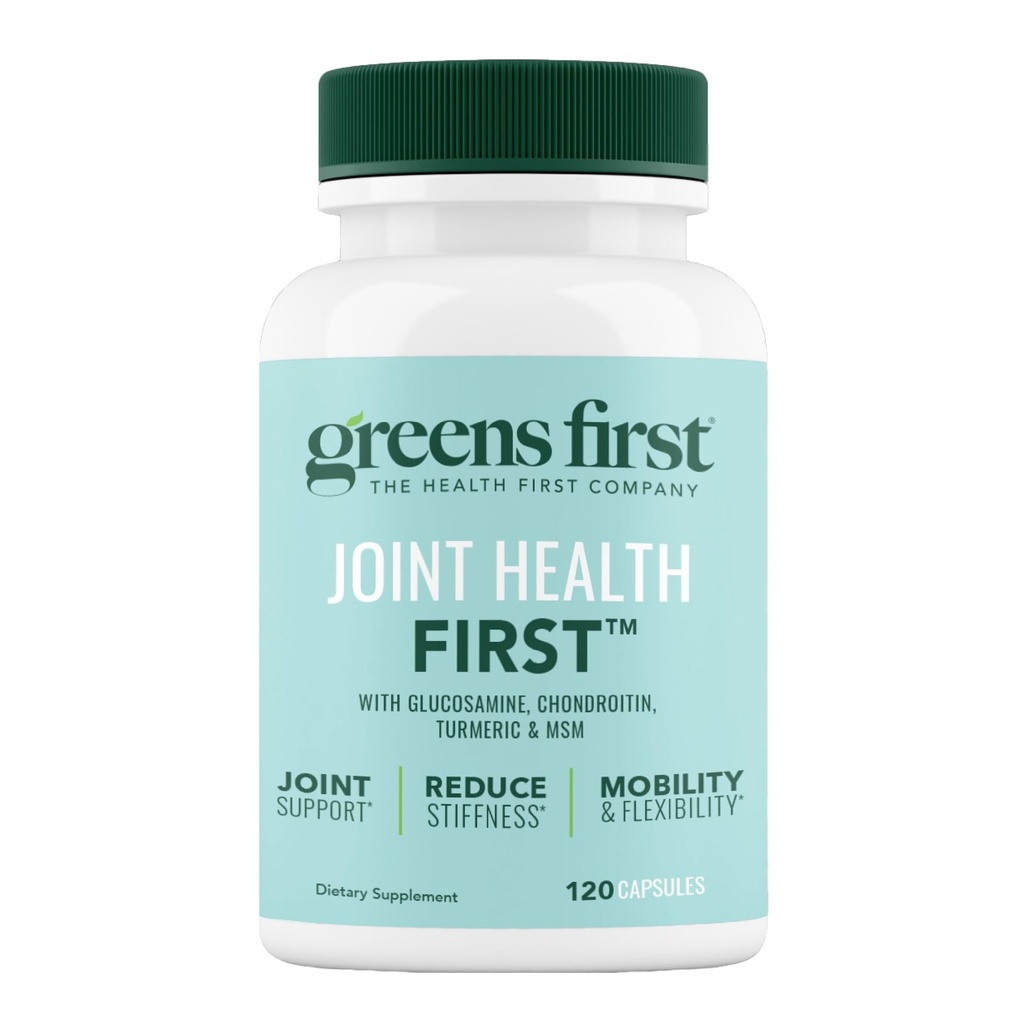 Greens First Joint Health First - Supplément de soutien mixte naturel avec MSM, Turmeric, Ashwagandha et Ginger - pour le soutien conjoint - Non-OGM/Sans lait/Sans gluten (120 Softgels)