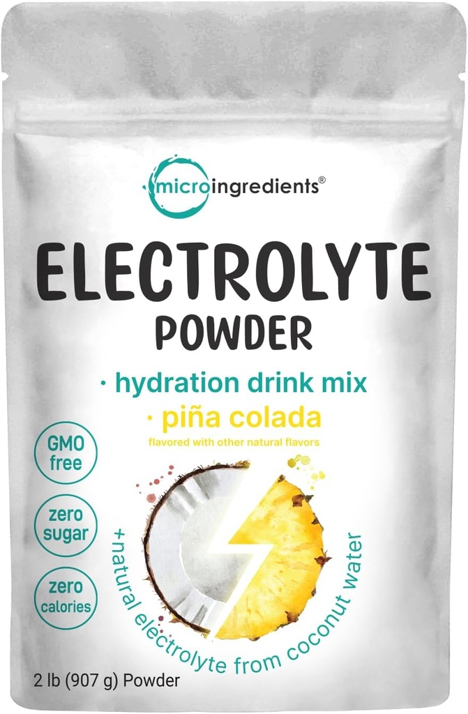 Micro ingrédients Hydratation Poudre d'électrolyte, 2 lb (139 portions)