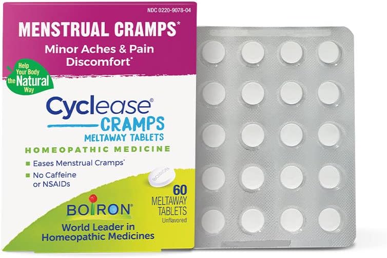 Comprimés Boiron Cyclease pour soulager les crampes menstruelles, les douleurs, la douleur et le malaise - 60 Compte