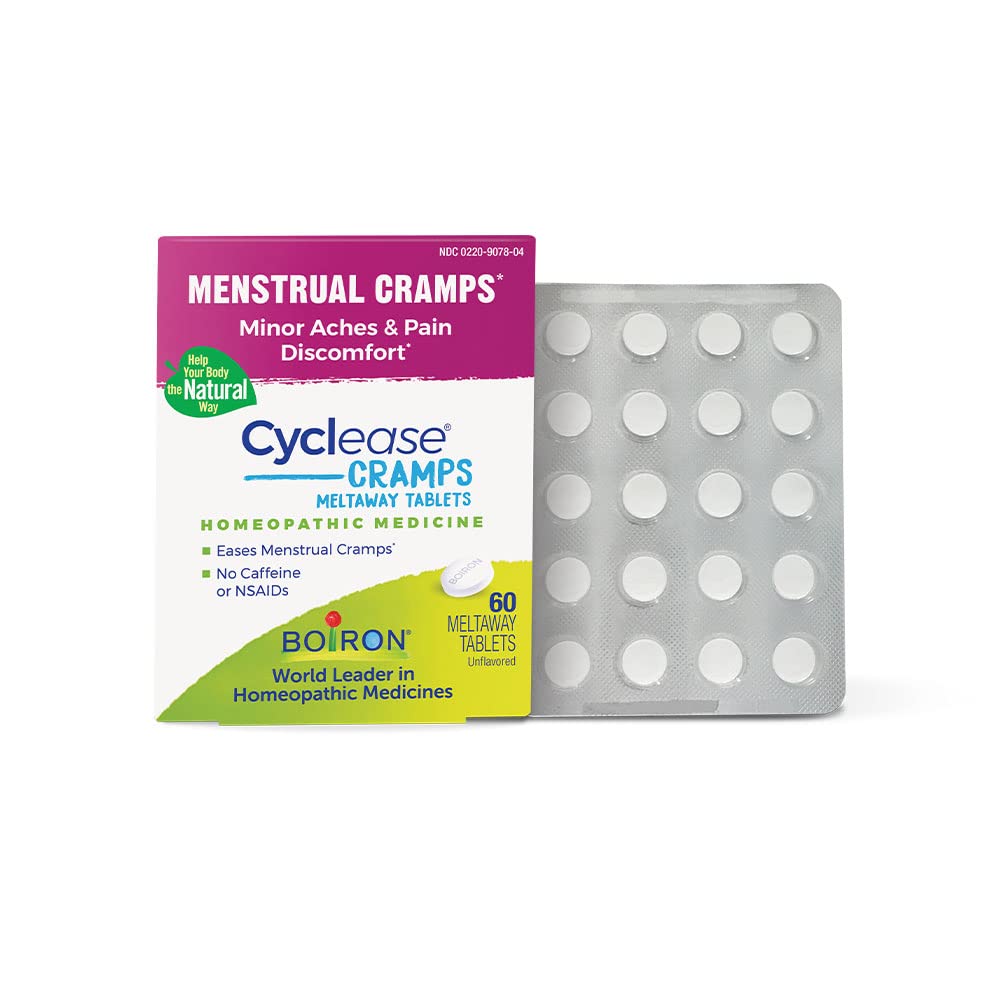 Comprimés Boiron Cyclease pour soulager les crampes menstruelles, les douleurs, la douleur et le malaise - 60 Compte