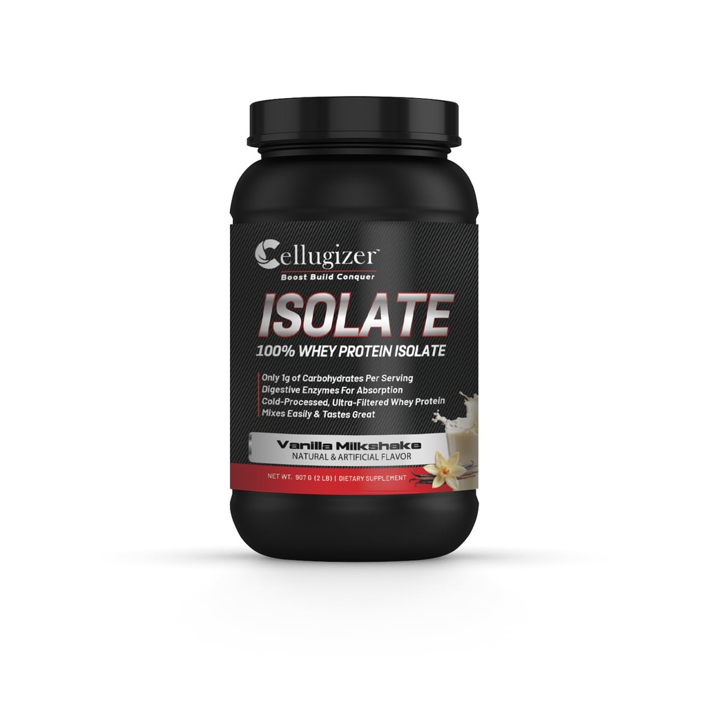 100% Whey Isolate 2lb, Vanille I 26g Protéines, Digestation rapide I 0g Sucre, faible teneur en glucides