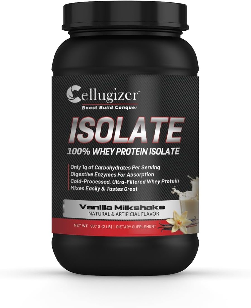 100% Whey Isolate 2lb, Vanille I 26g Protéines, Digestation rapide I 0g Sucre, faible teneur en glucides