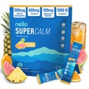 Mélange de boissons en poudre Nello Supercalm, Tangerine tropicale, L Theanine, Ksm-66 Ashwagandha, Glycinat de magnésium, Vitamine D 3, Suppléments pour la relaxation et la concentration, Naturel, Pas de sucre, Non OGM, 20 Srvg