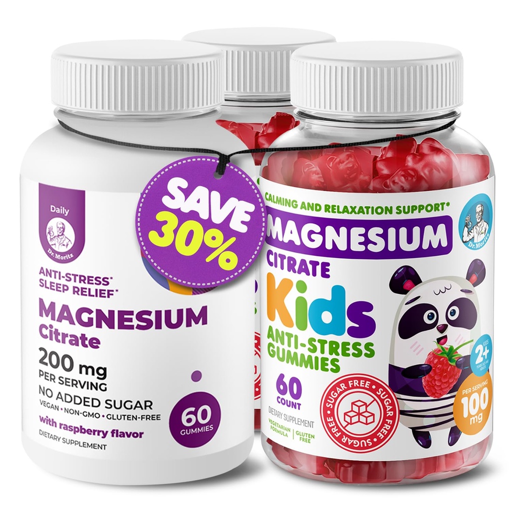 Enfants Magnésium 120 compte et Magnésium 60 compte Gummies Sans sucre - Supplément Magnésium Calme pour enfants, Magnésium sans sucre Chews Calme pour enfants et adultes