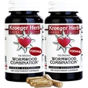 Kroeger Herb Products, Wormwood Herb, Black Walnut, Clove, Quassia, Worm Wood Detox Cleanse - Wormwood Capsules, non-OGM, sans gluten, sans conservateurs ou remplisseurs - 200 capsules, fabriqués aux États-Unis