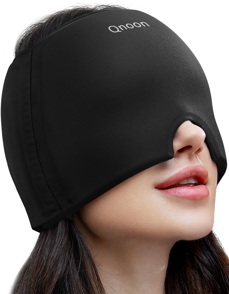 Bouchon de soulagement de la migraine, produits de masque de soulagement des maux de tête, gel de refroidissement sans odorine enveloppe de glace pour tension, stress, hangover et yeux puffy