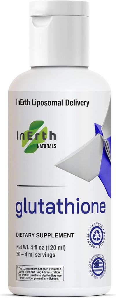 Supplément de glutathion liposomique - Glutathion pur 500mg liquide, absorption élevée, réduction du stress oxydatif, soutien immunitaire et santé cellulaire (4 Fl Oz, non aromatisé)