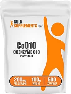 BulkSupplements.com Coenzyme Q10 Poudre - Coenzyme Q10 200mg Supplément, Supplément nutritionnel - Sans gluten, 200mg par portion, 100g (3,5 oz) (paquet de 1)