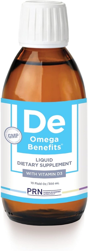 PRN DE Omega Avantages Supplément liquide - 10 oz, 60 jours d'approvisionnement - Forme de triglycéride Omega 3 réestérifié avec 1680mg EPA, 560mg DHA et vitamine D pour le soutien des yeux secs