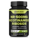 5en1+ Supplément nicotinamide riboside avec resvératrol, Quercetin, Turmeric, Rhodiola Rosea - 90 Compte pour 90 jours