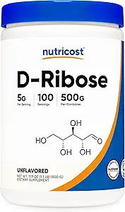 Nutricost D-Ribose poudre 500 Grams - 5000mg par portion, non-OGM (500 G (2 pack))