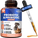 Probiotiques et prébiotiques avec enzymes pour les chiens et les chats - Suppléments alimentaires pour animaux de compagnie Gut Flora santé - Constipation et diarrhée et traitement à la maison de gaz - Relief de l'estomac relevé - Fabriqué aux États-Unis