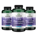 Complexe Swanson Triple Magnésium - Supplément Minéral - Support Naturel - Avec Citrate, Oxyde et Aspartate - (300 Capsules, 400mg chacune, 3 Pack)