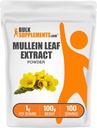 BulkSupplements.com Extrait de feuille de Mullein - Verbascum Thapsus, supplément de Mullein - Supplément à base de plantes pour le soutien immunitaire - Sans gluten, 1g par portion, 100g (3.5 oz) (paquet de 1)