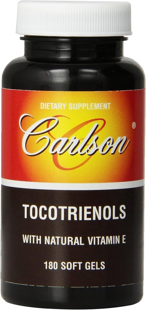 Tocotriénols Carlson Labs avec vitamine naturelle E, 180 Softgels