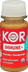 Gingembre d'Acerola et de Cordyceps Shot - 1,7 Fl Oz - Immune Plus - Système d'Immune Booster - 533% DV Vitamine C - USDA certifié biologique - supplément alimentaire