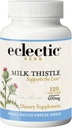 Eclectic Herb - Premium Freeze Dried Milk Thistle Capsules | Dietary Supplement | Liver Support, Detox, Cleanse + Maintain | Natural, Non-GMO, Vegan (120 CT | 600 mg)