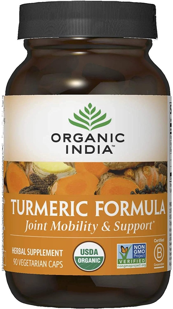 Supplément à base de plantes curcumine curcumine bio de l'Inde - Mobilité et soutien conjoints, système immunitaire, réponse inflammatoire saine, supplément à la racine entière, Trikatu biologique - 90 capsules