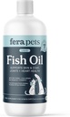 Huile de poisson pour animaux de compagnie de Fera - Oméga 3 pour chiens et chats pour soutenir la santé des articulations, du coeur, de la peau et du manteau - non OGM avec vitamine E - 16 oz